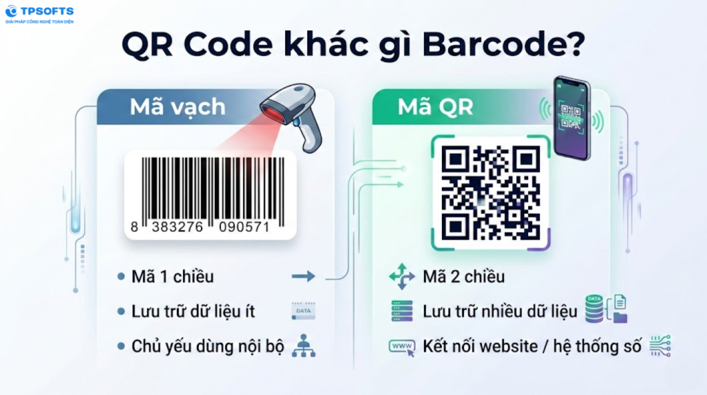 QR Code khác gì so với mã vạch thông thường?