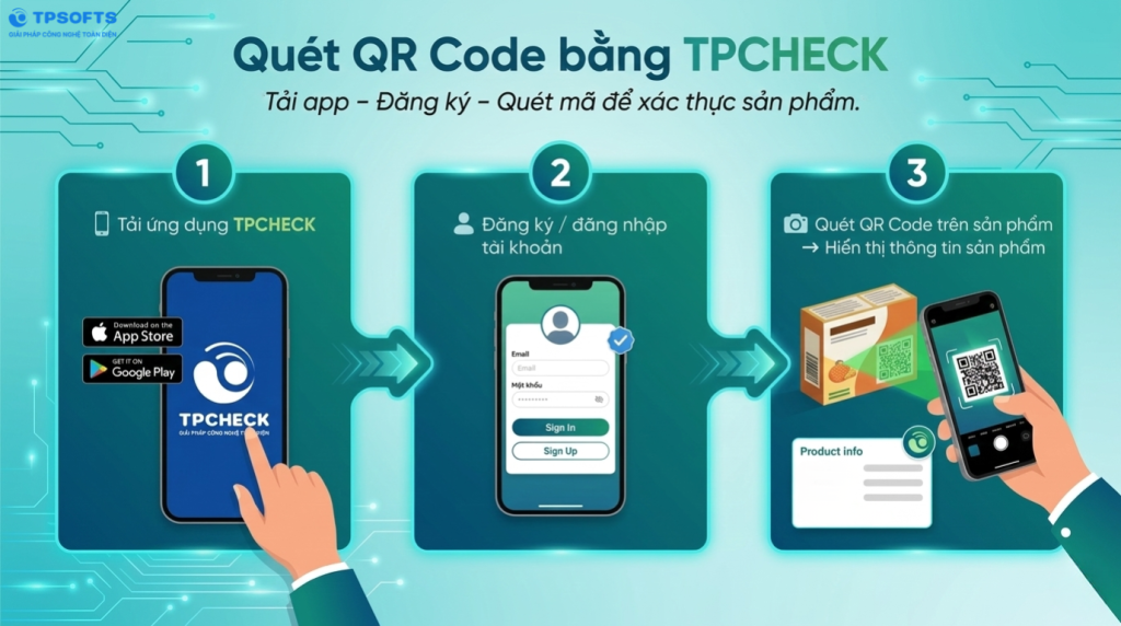 Hướng dẫn quét QR Code bằng app TPCHECK